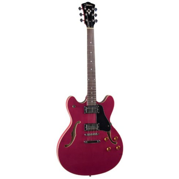 Johnson JS-500-RC Grooveyard Semi-Hollowbody Electric Guitar, Cherry Red (JS-500-RC)