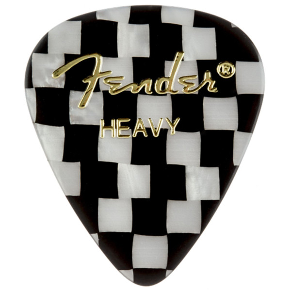 Fender 351 Shape Graphic Celluloid Guitar Picks, Heavy, Checkerboard, 12-Pack (198-0351-303)