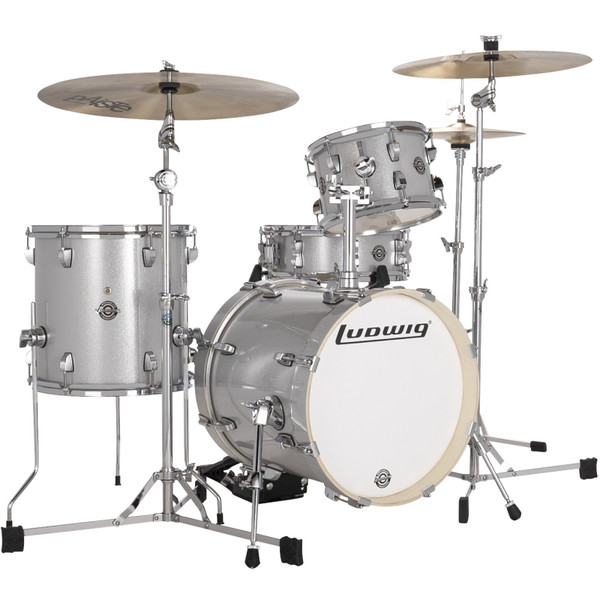 Ludwig LC2797 Breakbeats by Questlove 4-Piece Drum Shell Pack, Silver Sparkle (Cymbals and hardware are not included)