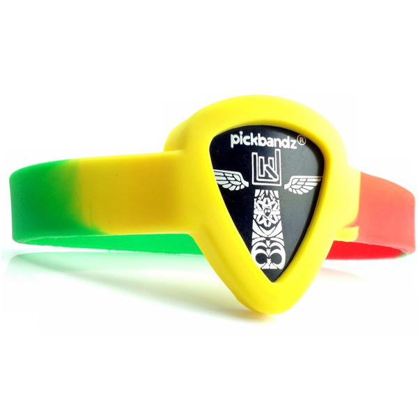 Pickbandz PBW-LG-RGA Wristband Pick Holder Bracelet, Reggae Pride - Adult M/L (PBW-LG-RGA)