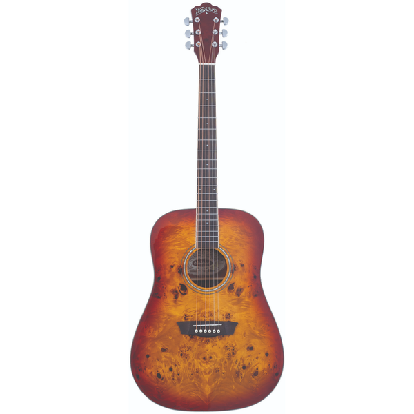 Washburn DFBDA Deep Forest Burl Dreadnought Acoustic Guitar, Amber Fade (DFBDA-U)