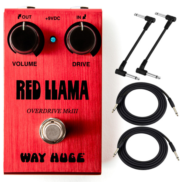 Dunlop Way Huge Smalls WM23 Red Llama Overdrive MKIII Effects Pedal with Cables