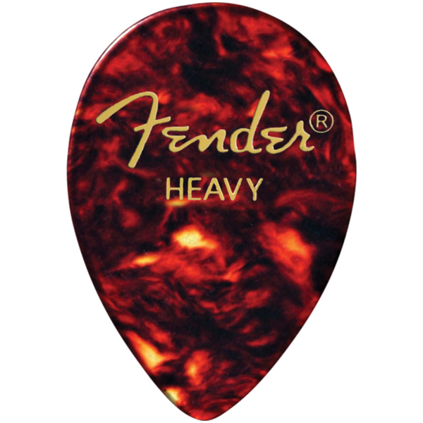 Fender Classic Celluloid 358 Shape Guitar Picks, Heavy, Tortoise Shell, 12-Pack (198-0358-900)