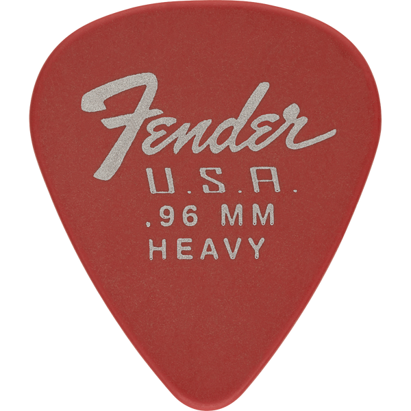 Fender 351 Dura-Tone Delrin Guitar Picks, .96mm, Fiesta Red, 12-Pack (198-7351-900)