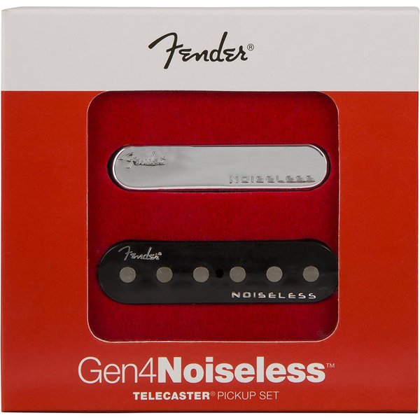 Fender Gen 4 Noiseless Telecaster Pickups, Set of 2, Black and Chrome (099-2261-000)