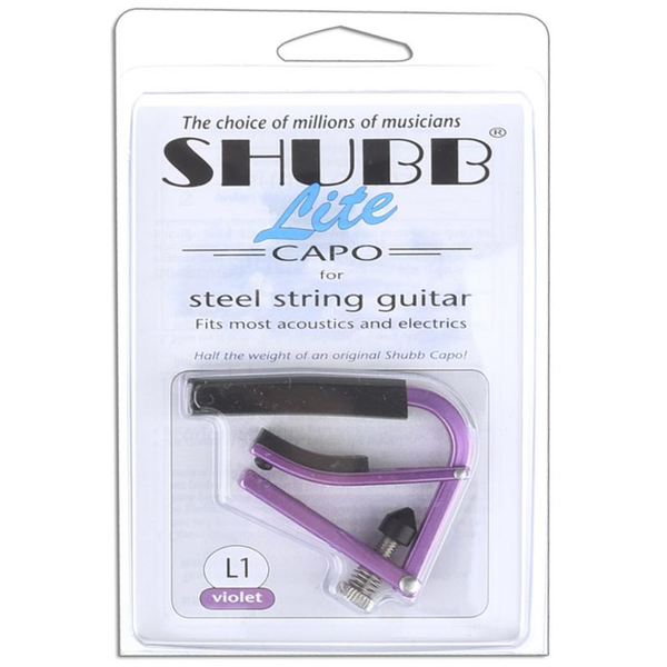 Shubb L1VIO Lite Capo for Steel String Acoustic and Electric Guitar, Violet (SH-L1VIO)