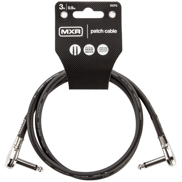 MXR DCP3 Instrument and Pedalboard Patch Cable, Right Angle, 3 ft. (MXR-DCP3)