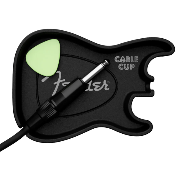 SmallStage CC-BDST-BK Cable Cup Pick and Cable Holder, Fender Stratocaster Body Shape, Black (CC-BDST-BK)