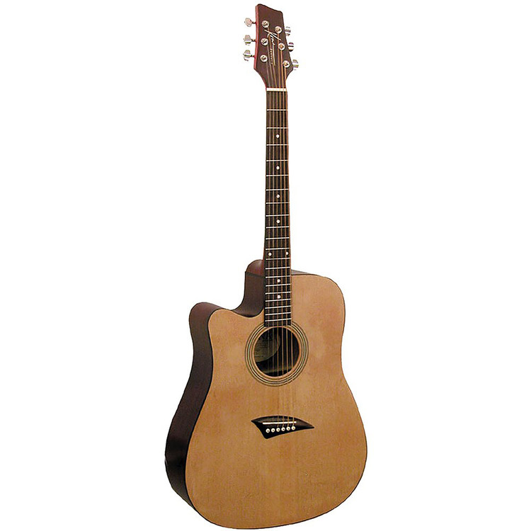 Kona K1 Left Handed Dreadnought Cutaway Acoustic Guitar - Natural