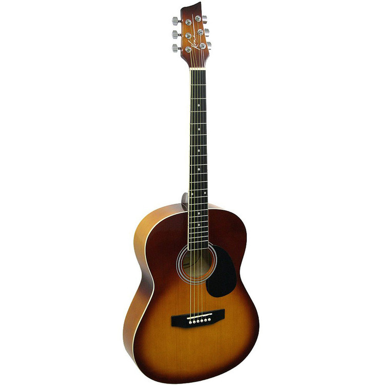 Kona K391 Parlor Size 39" Inch Acoustic Guitar, Honeyburst