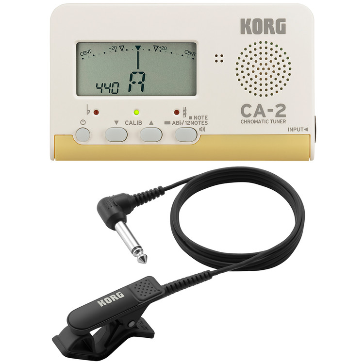 Korg CA-2 Instrument Tuner Bundle w/ Clip-On Contact Microphone