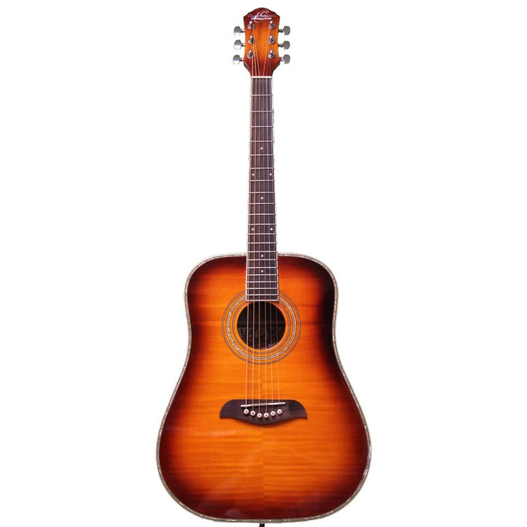 Oscar Schmidt OG1 3/4 Size Acoustic Beginner Guitar - Flame Sunburst