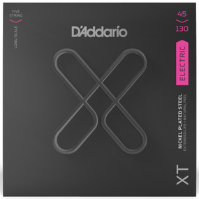 D'Addario XT Nickel Coated Electric 5-String Bass Strings, Long Scale Regular Light Gauge 45-130