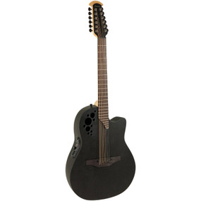 Ovation 2058TX-5 Pro Series Elite TX Deep Contour 12-String E-Acoustic Guitar, Textured Black