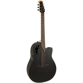 Ovation 2078TX-5 Pro Series Elite TX Deep Contour E-Acoustic Guitar, Textured Black