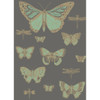 Butterflies & Dragonflies - Green On Char By Cole & Son