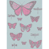 Butterflies & Dragonflies - Pink On Blue By Cole & Son