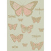 Butterflies & Dragonflies - Pink On Oliv By Cole & Son