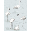 Flamingos - Charcoal/Aqua By Cole & Son