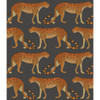 Leopard Walk - Charcoal & Orange By Cole & Son