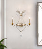 Silver and Gold 2 Light Empire Wall Sconce  By Lucas + McKearn
