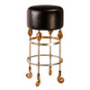 Lucas McKearn Barstool Armory 31" Tall Black Bar Stool in Silver & Gold