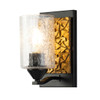 Bocage 1 Light Bath Bar in Black and Gold By Lucas + McKearn