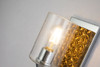  Lucas + McKearn Arcadia 1 Light Bath Bar in Chrome and Gold with Clear Seeded Glass