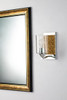 Lucas + McKearn Arcadia 1 Light Bath Bar in Chrome and Gold with Clear Seeded Glass