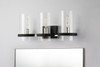 Mazant 3 Light Vanity Light in Black and Chrome By Lucas + McKearn
