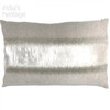 Ellora Casa by India's Heritage Royalty Linen Embroidery Lumbar 16" Pillow in Natural Ivory
