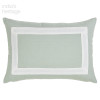 Ellora Casa by India's Heritage Amalfi Rectangle Linen Border 14" Pillow in Mosaic Blue