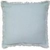 Ellora Casa by India's Heritage Solid Linen Fringe Pillow in Duck Egg