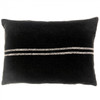 Ellora Casa by India's Heritage Striped Linen 14" x 20" Pillow in Black
