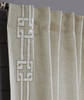 Hannah Geometric Border Curtain in Natural Taupe by Ellora Casa by India's Heritage