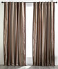 Emory Striped Faux Silk Curtain in Cocoa Brown by Ellora Casa by India's Heritage