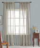 Bay Stripe Linen Sheer Curtain in Blue Natural by Ellora Casa by India's Heritage