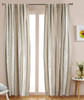 Royalty Linen Velvet Striped Curtain in Ivory by Ellora Casa by India's Heritage