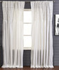 Smocking Stitch Linen Curtain in White by Ellora Casa by India's Heritage