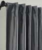 Valencia Faux Silk Taffeta Curtain in Charcoal by Ellora Casa by India's Heritage