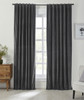 Stella Plush Cotton Velvet Curtain in Charcoal by Ellora Casa by India's Heritage