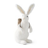 K&K Interiors 34 Inch White Standing Sisal Rabbit with Basket on Back