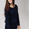 Cozy Earth Women's Ultra-Soft Bamboo Pullover Crew - Navy