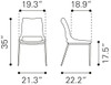 Zuo Modern - Ace Dining Chair White & Silver