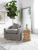 Essentials For Living - Paxton Swivel Club Chair in LiveSmart Peyton Slate, Natural Gray Oak
