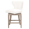 Essentials For Living Milton Swivel Counter Stool in LiveSmart Peyton Pearl, Natural Gray Ash (Set of 2)