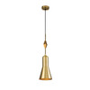 Lucas + McKearn Bijoux Large 1 Light Pendant in Aged Brass with Gilded Geometric Accent and Gold Interior Shade