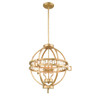 Lemuria 3 Light Globe Pendant in Rich Gold Patina By Lucas + McKearn