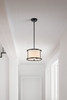 Lemuria 1 Light Duo-Mount Mini Pendant - Lacquered Black, White Shade