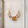 Lucas + McKearn Palm D'Or 2 Light Sconce in Gold Leaf